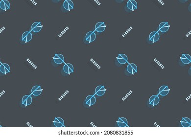 Glasses seamless pattern. Background with a set of round glasses.