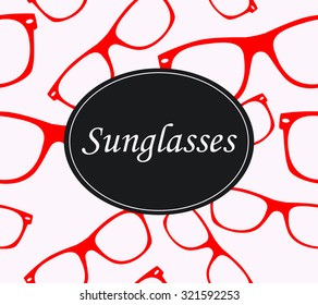 glasses seamless pattern badge sunglasses vector background