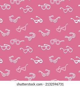 Brille nahtloses Muster, handgezeichnet im Doodstyle