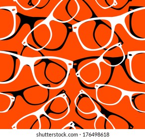 glasses seamless pattern retro hipster sunglasses. vector abstract background 