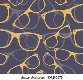 glasses seamless pattern retro hipster sunglasses. vector abstract background