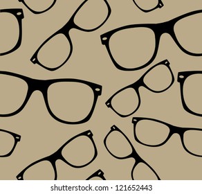 glasses Seamless pattern retro sunglasses. vector background