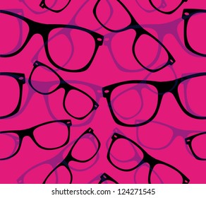 glasses Seamless pattern retro sunglasses. vector background