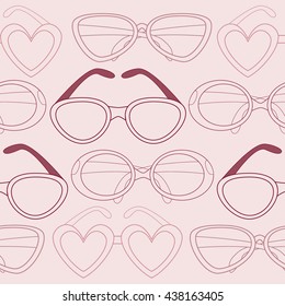 Glasses seamless pattern, retro sunglasses. vector illustration