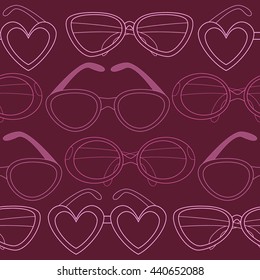 Glasses seamless pattern, retro sunglasses. vector illustration