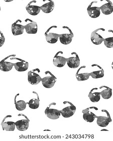 Glasses seamless pattern, vector doodle style vector illustration.