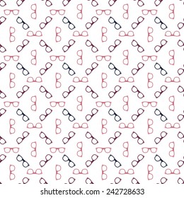 Glasses seamless pattern - vector eyeglasses or spectacles texture