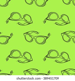 Glasses seamless pattern vector hand drawn illustration