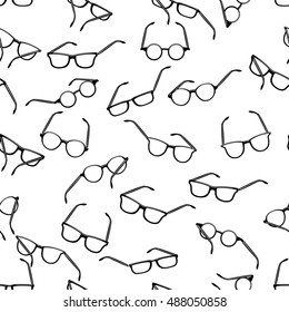 Glasses seamless pattern. Vector glasses seamless pattern. Surface, fabric, print design 