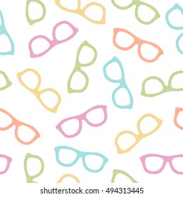 Glasses. Seamless vector pattern