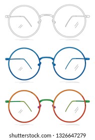 glasses set hand drawn vector