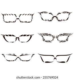 Glasses set  hipster ornament vintage