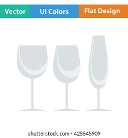 Glasses set icon. Vector illustration.