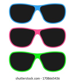 Glasses set, icons. Graphic template. Vector background