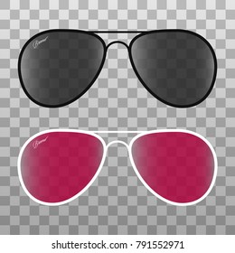 Gafas definidas en fondo transparente. Vector