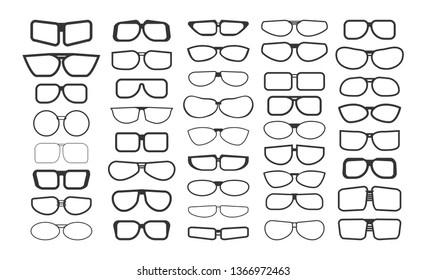 glasses set. vector illustration isolated on white background