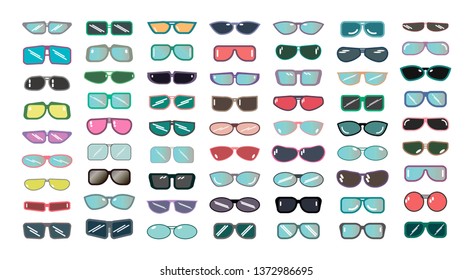 glasses set. vector illustration isolated on white background
