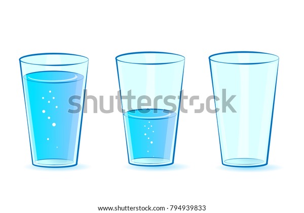 Glasses Set Water Glasses Full Empty Stock Vector (Royalty Free) 794939833