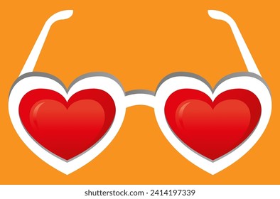 glasses with glasses in the shape of a heart