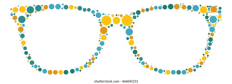 glasses shape vector design by color point