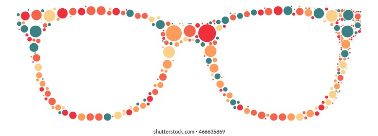 glasses shape vector design by color point