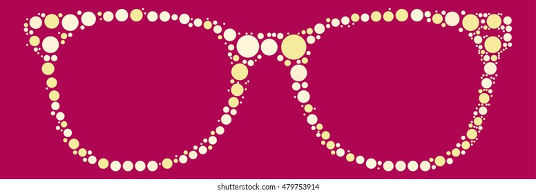 glasses shape vector design by color point