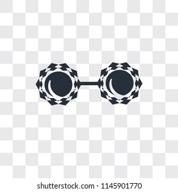 Glasses shape vector icon isolated on transparent background, Glasses shape logo concept