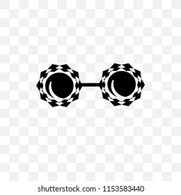 Glasses shape vector icon isolated on transparent background, Glasses shape logo concept