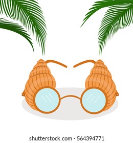 
Glasses shaped shells and coconut