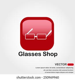 glasses shop icon with white background
