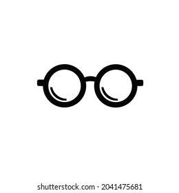 Glasses for sight, black color icon in flat style. Isolated on white background vector illustration