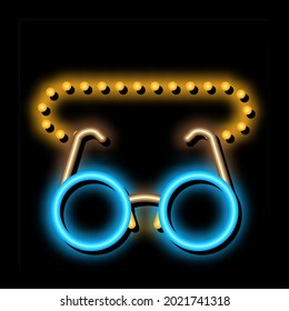 Glasses For Sight neon light sign vector. Glowing bright icon Glasses For Sight sign. transparent symbol illustration