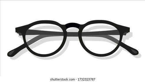 
Glasses for sight. Vector realistic dioptric glasses isolated on transpatrent background. Modern trendy eyeware.