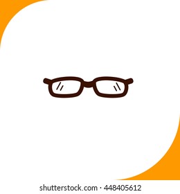 Glasses sign. Brown icon on white background