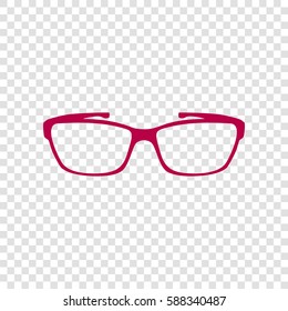 Glasses sign illustration. Vector. Bordo icon on transparent background.