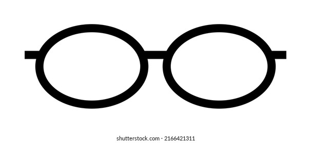 Glasses silhouette icon. Correction of eyesight. Vector.