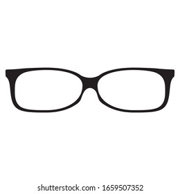 Glasses silhouette icon design. Vector drawing on an isolated white background.
