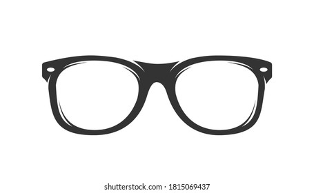 Glasses silhouette isolated on white background. Design elements. Vector illustration