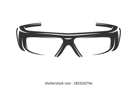 Glasses silhouette isolated on white background. Design elements. Vector illustration