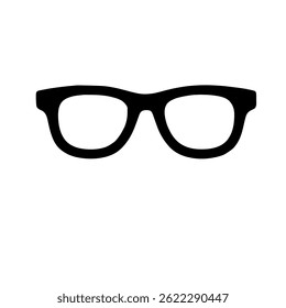 glasses silhouette isolated on white 