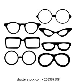 Glasses in silhouette vector.