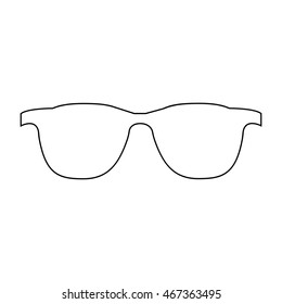 Glasses silhouette vector icon symbol design. Illustration isolated on white background. Cool White Silhouette Cartoon Sunglasses Eye Frames vector icon 