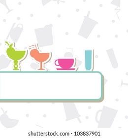 glasses silhouettes background with blank billboard