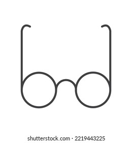 Icono de gafas simples aislado en blanco