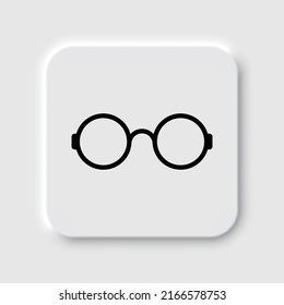 Glasses simple icon vector. Flat design. Neumorphism design.ai