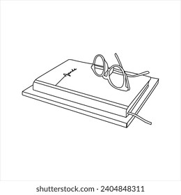 Glasses single continuous line art drawing vector. One line Glasses vector background. Protection eye from sun. Vector illustration
