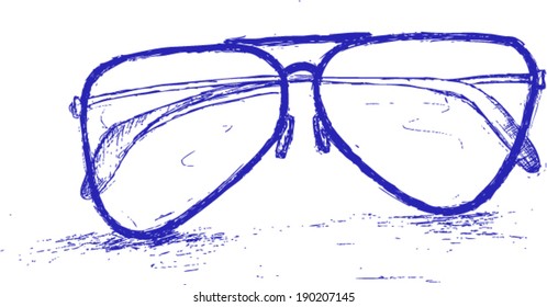 glasses, sketch