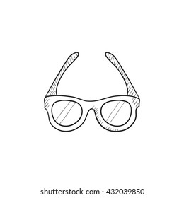 Glasses sketch icon for web, mobile and infographics. Hand drawn glasses icon. Glasses vector icon. Glasses icon isolated on white background.