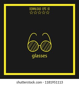 glasses sketch vector icon