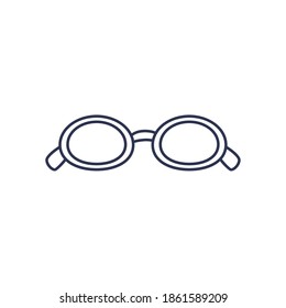 gafas de marco redondo pequeño, estilo de línea en el diseño de ilustración vectorial de fondo blanco